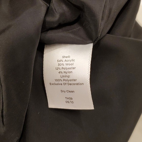 TALBOTS TWEED STRAIGHT BLACK TEXTURED WOOL SKIRT SIZE 10P 10 PETITE BOUCLE - Picture 10 of 14